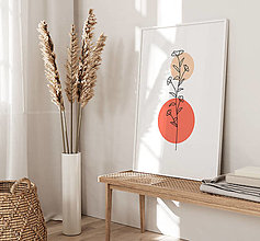 Grafika - Moderná grafika na stenu - Lososové lúčne kvety - 15236244_