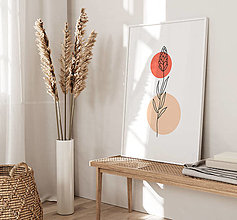 Grafika - Moderná grafika na stenu - Lososový lúčny kvet - 15236254_