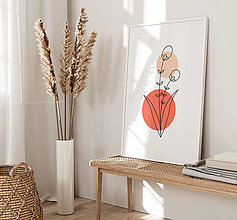 Grafika - Moderný obraz na stenu - Lososové lúčne kvety - 15236264_
