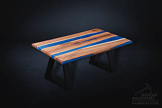 Nábytok - Epoxidový stôl - Silk Blue - 15235991_