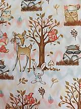 Textil - Detská látka zvieratká indiáni v lese - 15237896_