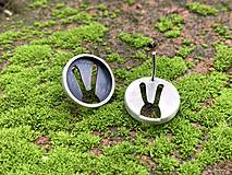 Náušnice - Strieborné náušnice Zajačiky negatív - 15236293_