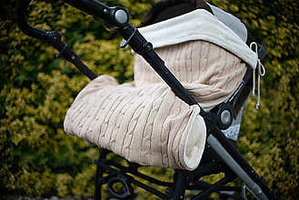 Detský textil - Nepadacia pletená deka, ,,Vrkoč", OEKO-TEX® (Hnedá) - 15238690_