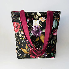 Veľké tašky - Taška s motívom kvety - bordová - 15238208_
