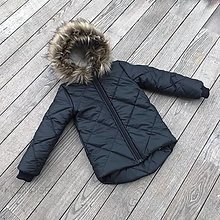 Detské oblečenie - Detská zimná bunda - black "koženkový" efekt - 15237062_