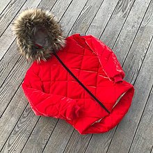 Detské oblečenie - Detská zimná bunda - red zamatový efekt - 15237077_