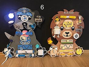 Hračky - Activity board montessori drevená hračka PES pre chlapčeka (variant 6 modre komponenty) - 15236638_