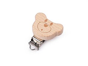 Polotovary - Detský drevený klip (medveď) - 15236886_