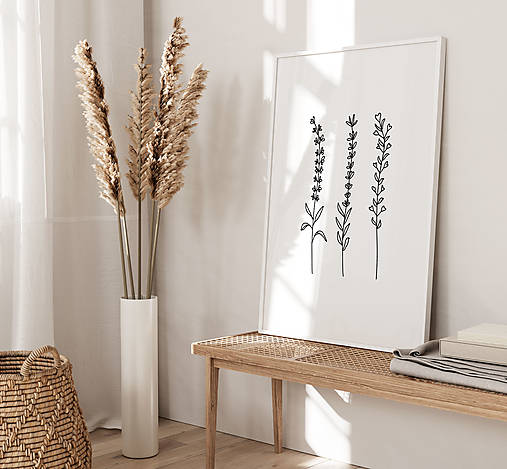 Grafika - Minimalistický obraz na stenu - Lúčne trávy - 15238998_