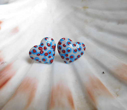 Náušnice - srdiečka napichovačky bublinky - 15241279_