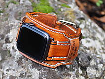 Náramky - Personalizovaný kožený remienok pre apple hodinky, vlastný text, logo - 15241498_
