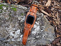 Náramky - Personalizovaný kožený remienok pre apple hodinky, vlastný text, logo - 15241502_