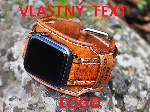 Personalizovaný kožený remienok pre apple hodinky, vlastný text, logo