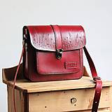 Kabelky - Kožená kabelka Floral satchel *Antique Red* - 15240133_