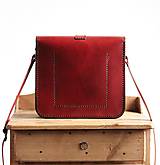 Kabelky - Kožená kabelka Floral satchel *Antique Red* - 15240138_