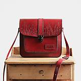 Kožená kabelka Floral satchel *Antique Red*