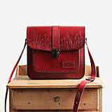 Kabelky - Kožená kabelka Floral satchel *Antique Red* - 15240151_