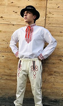Pánske oblečenie - Pánsky folklórny komplet Jozef v červenom - 15242236_