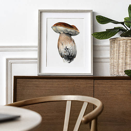 Obrazy - Obraz Hríb smrekový (Print) (A4 Krémový papier s gramážou 300g/m2) - 15242387_