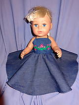 Hračky - riflové šaty pre bábiku 43 cm - 15242439_