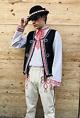 Pánske oblečenie - Pánsky folklórny komplet v červenom s vestou - 15242922_