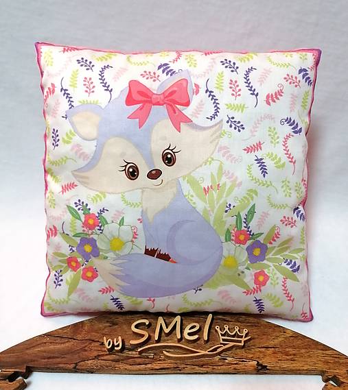 Detský textil - Detský vankúšik - Fialová Líštička  - 15248525_