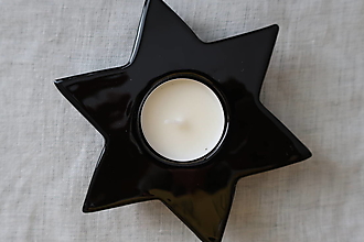 Svietidlá a sviečky - Keramický svietnik hviezda - 15246671_