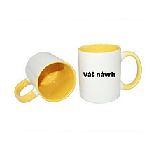 Nádoby - Hrnček pre zamilovaných - kávu alebo čaj miláčik (Žlté uško a dno) - 15247847_