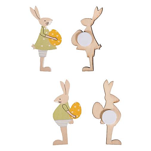 Polotovary - Drevené výrezy 8 ks - Veľkonočný zajačik R46391000 - 15246342_