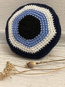 Úžitkový textil - Modré Oko pre šťastie / vankúš (oko 2 /15 x 15 cm/) - 15248915_