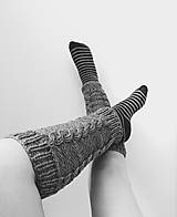 Ponožky, pančuchy, obuv - Štucne šedé  - 15249866_