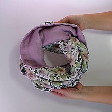 Šatky - Štýlový ľahučký ľanový nákrčník purpura - 15251907_