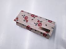 Peňaženky - Peňaženka režná s ružami - 15253541_