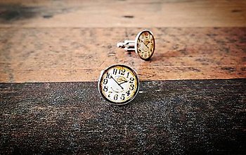 Pánske šperky - Vintage manžetové gombíky hodiny - 15252885_