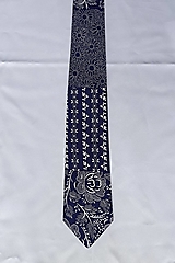 Pánske doplnky - kravata folk "modrotlač" rôzne varianty - 15253946_