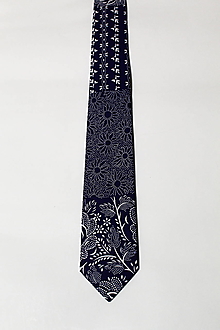 Pánske doplnky - kravata folk "modrotlač" rôzne varianty (1. "patchwork") - 15253832_