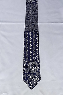 Pánske doplnky - kravata folk "modrotlač" rôzne varianty (7. "patchwork") - 15253946_