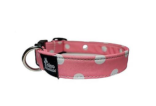 Pre zvieratá - Obojok Polka Dot ružový softshell - 15256230_