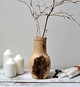 Dekorácie - Drevená váza - natur - 15255495_