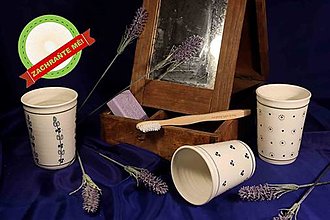 Nádoby - Ručně vyráběný porcelánový Univerzální pohárek do koupelny - vada na kráse - 15254058_