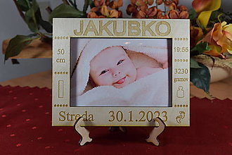 Tabuľky - Drevená pamätná tabuľka pre novorodenca 2 - 15255458_