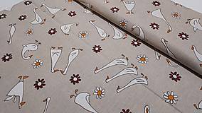 Textil - Látka húsky a kvetinky na režnej - 15258375_