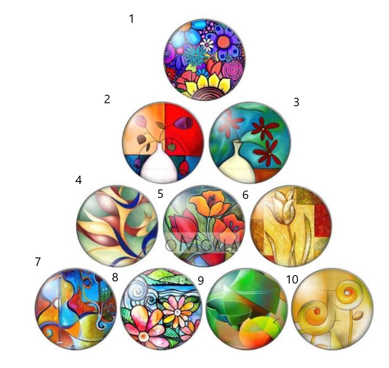 KA101 Kabošon kvietky mix 12 mm