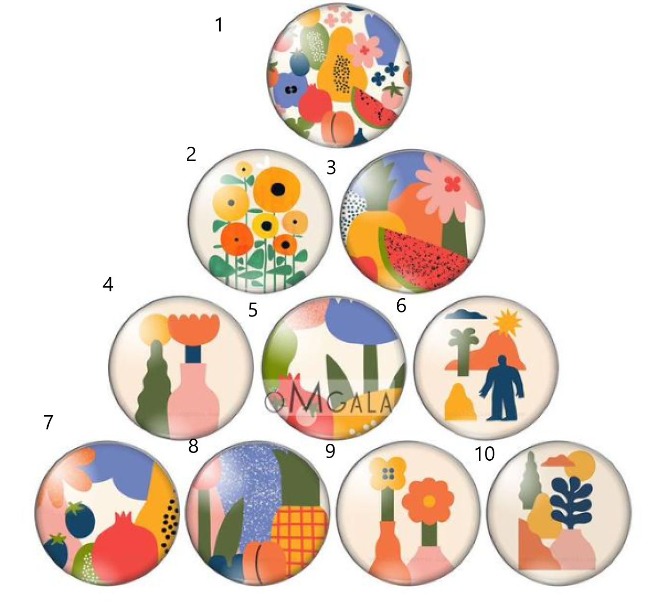 KA101 Kabošon kvietky mix 12 mm