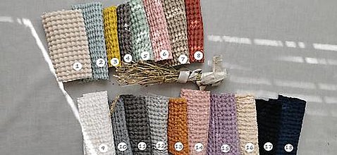 Úžitkový textil - Ľanový waflový uterák (100x140 cm - XXL osuška) - 15259004_