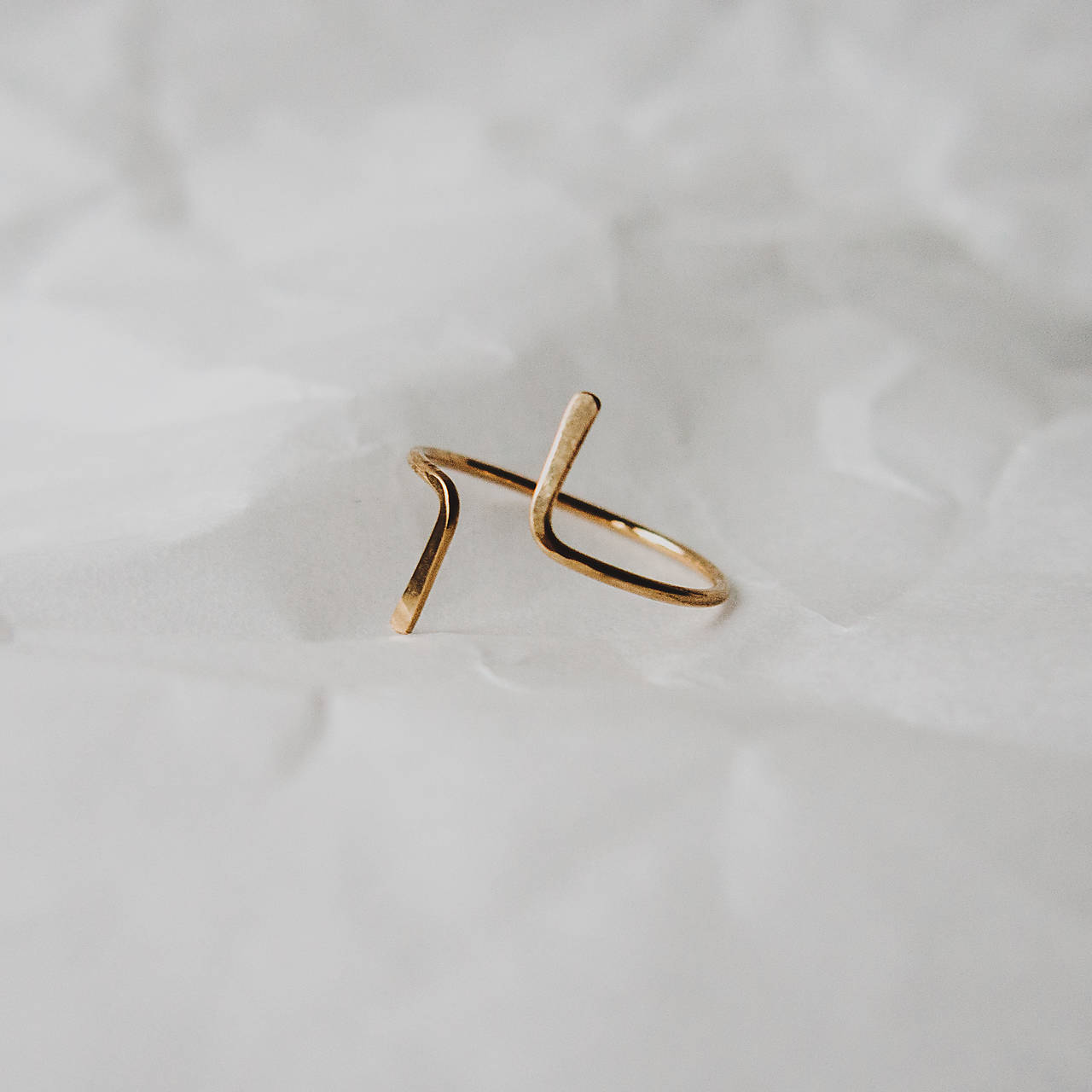 Gold filled prsteň 'North & South'