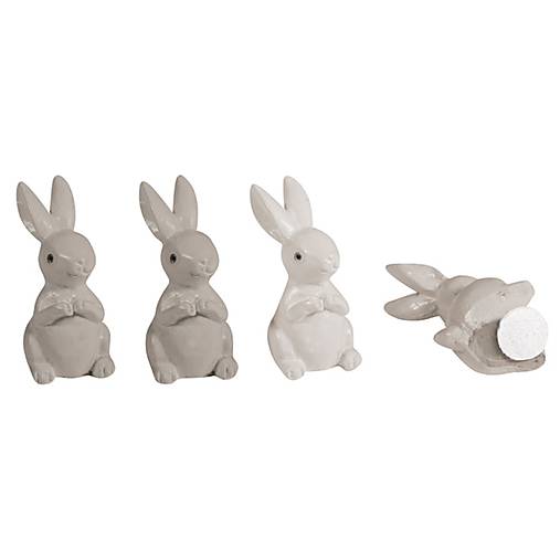 Polotovary - Polymérové dekoračné figúrky 4 ks - Zajačiky R46142000 - 15257516_