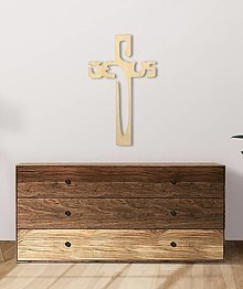 Dekorácie - Drevený kríž Jesus - 15258913_