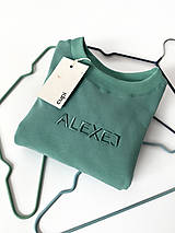 Detské oblečenie - Detská mikina s menom ALEXEJ - old green - 15258691_