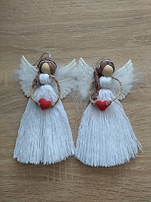 Dekorácie - Macráme anjeliky  (Biela) - 15261318_